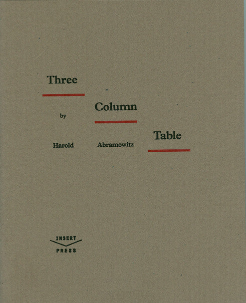 Three Column Table by Harold Abramowitz